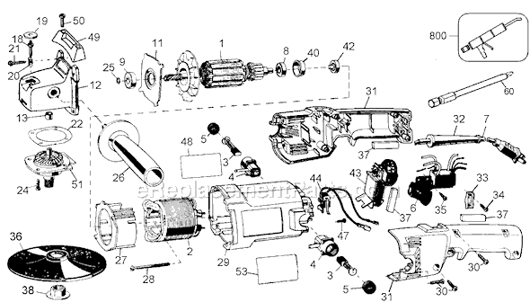 Page A Diagram and Parts List for MTE36 Type 101 Black and Decker Sander Polisher